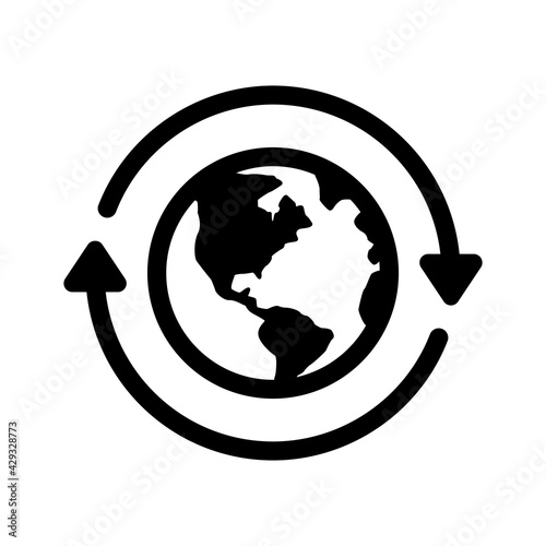 Round global world rotating clockwise and anticlockwise vector.
