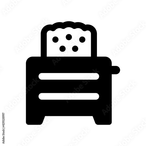 Toaster is ready for toast the bread as breakfast in the morning icon illustration.