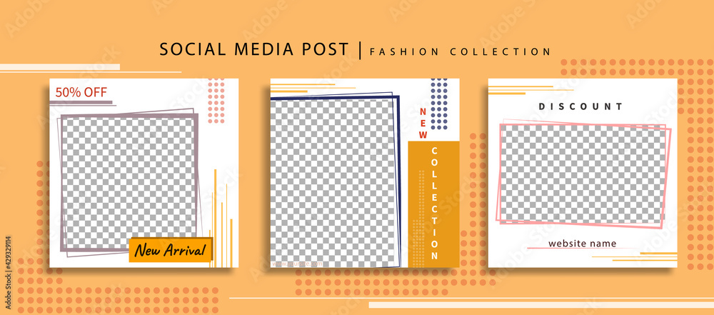 fashion collection social media post abstract background design vector