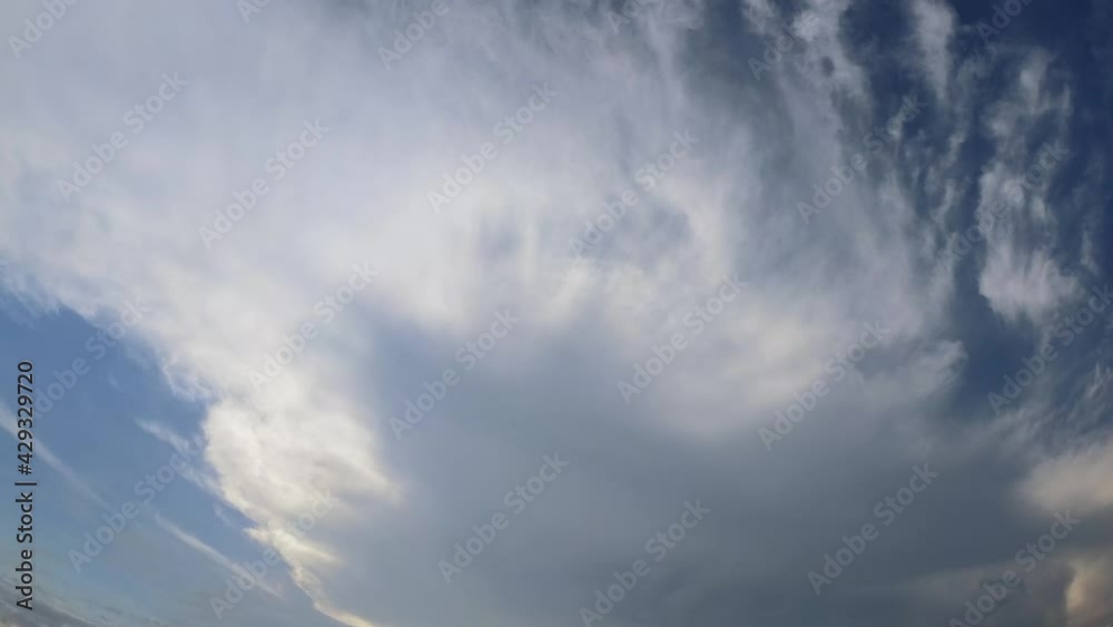 Beautiful Sky with Fluffy Clouds in the Morning. 