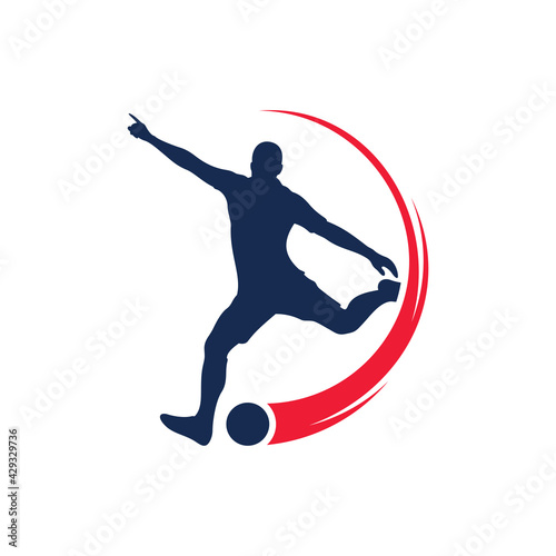 Soccer logo design vector illustration, Creative Football logo design concept template, symbols icons