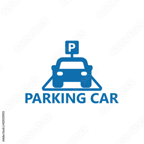 Parking car logo template design