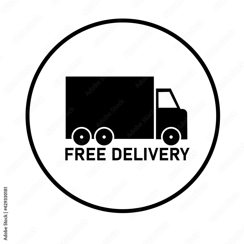 free delivery icon on white background. flat style. free delivery sign. delivery truck symbol. express delivery sign. free delivery icon on white background. flat style. free delivery sign. delivery truck symbol. express delivery sign.