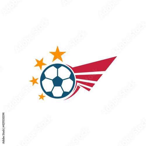 Soccer logo design vector illustration, Creative Football logo design concept template, symbols icons