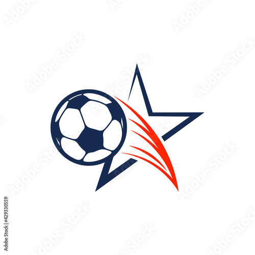 Soccer logo design vector illustration, Creative Football logo design concept template, symbols icons