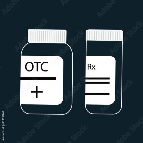 medical prescription and Over The Counter drugs concept- vector illustration- vector illustration