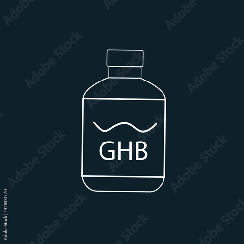 GHB bottle outline icon. linear style sign for mobile concept and web design. Drugs simple line vector icon. Symbol, logo illustration. Pixel perfect vector graphics