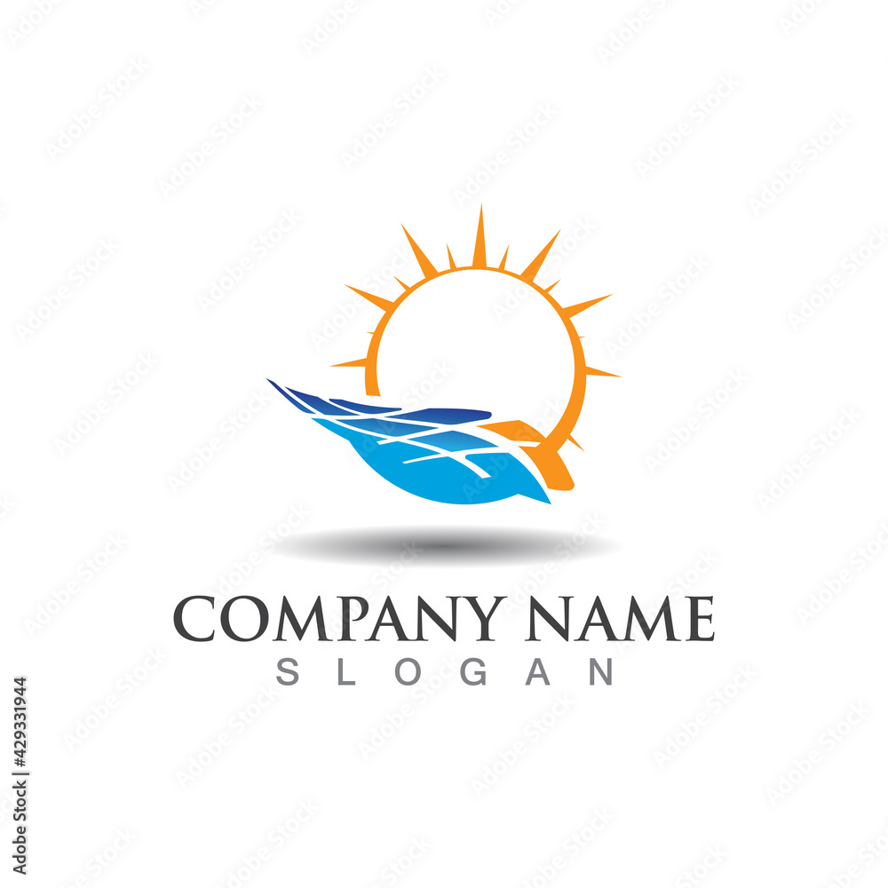 Sun tech solar energy logo design. solar tech, Idea logo design template Sun tech solar energy logo design. solar tech, Idea logo design template