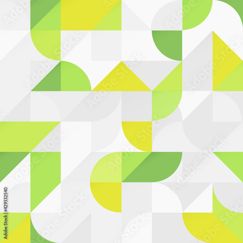 Green abstract Geometric Shapes Background. Seamless Vector