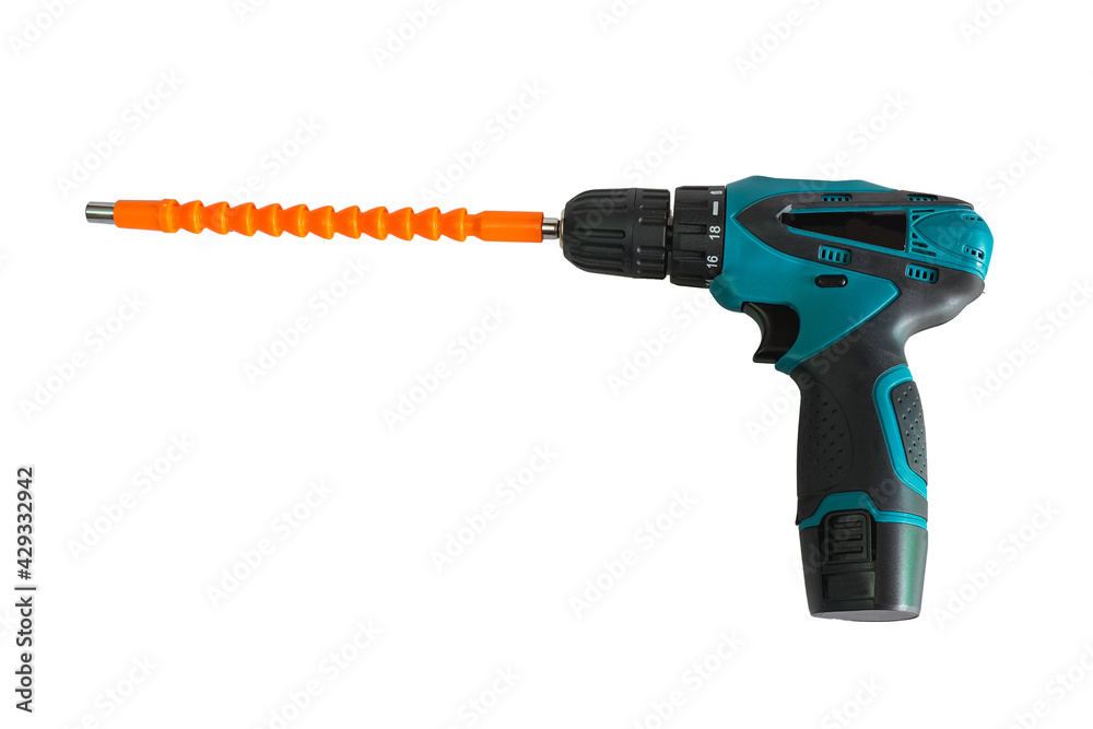 A cordless drill with drill for worker device tool. A cordless drill with drill for worker device tool.