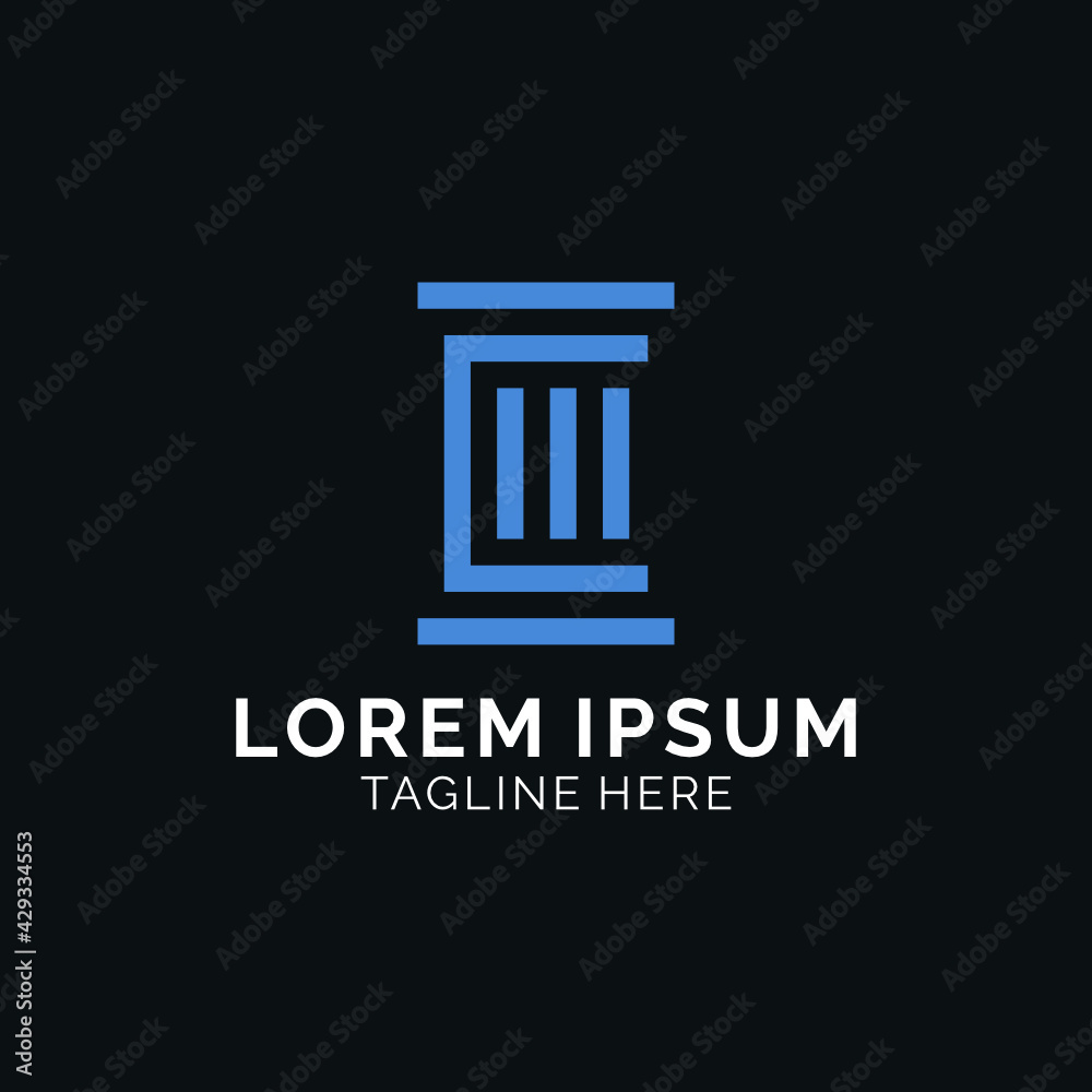 Modern minimalist attorney and law logo design