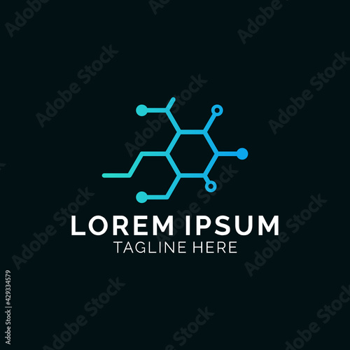 Simple modern chemistry logo design template