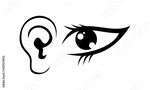 eye and ear vector icon