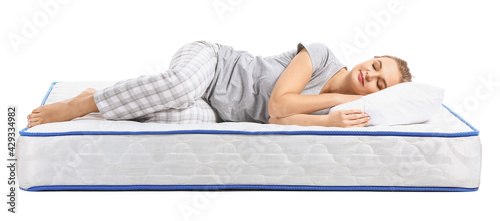 Mature woman sleeping on so...