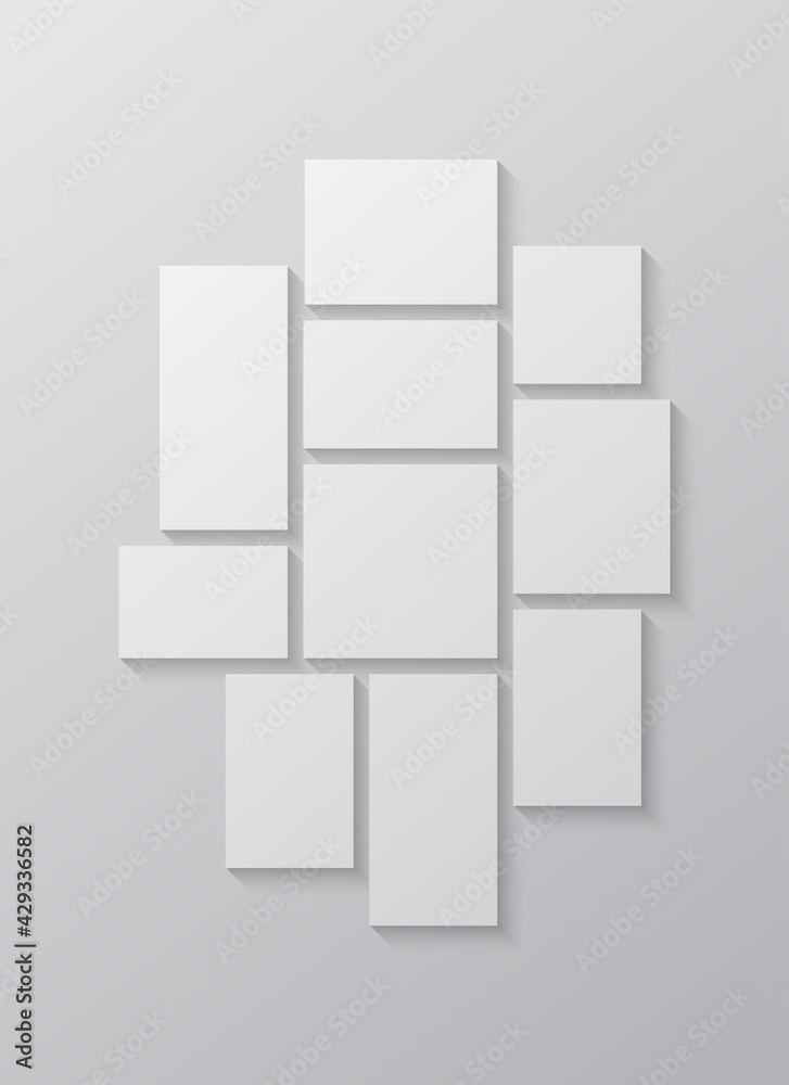Vector empty collage ten frames, photos, images Stock Vector Adobe Stock