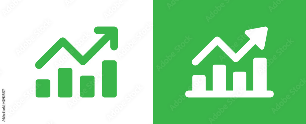 Profit growing chart icon vector illustration. Profit growing chart icon vector illustration.