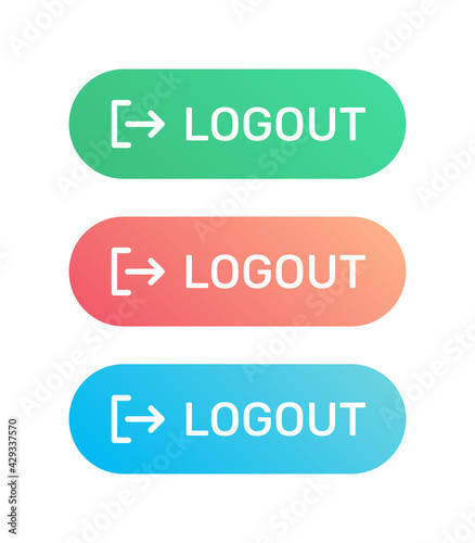 Logout icons on white background 