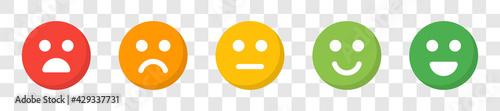 Customer feedback with smiley icon set