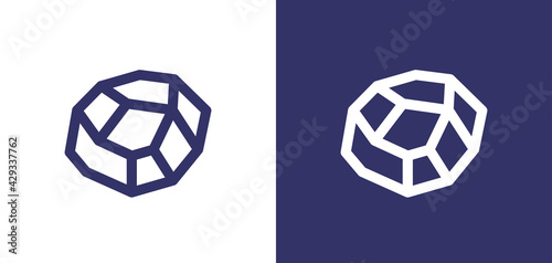 Stone or rock icon vector.
