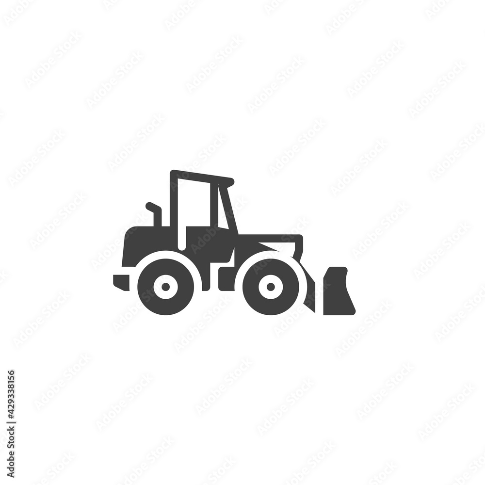 Construction excavator truck vector icon