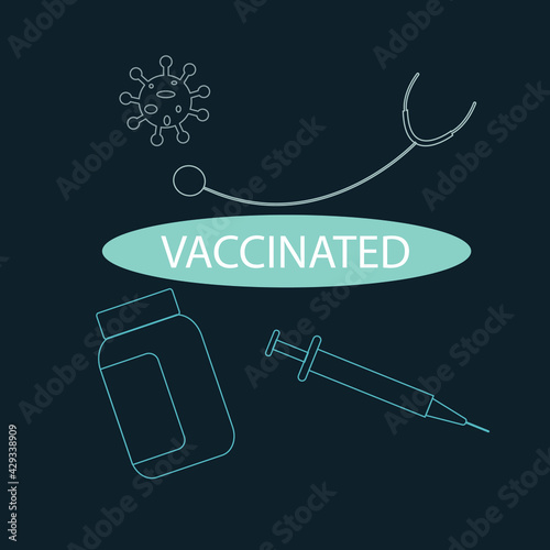 vaccinated against covid concept- vector illustration