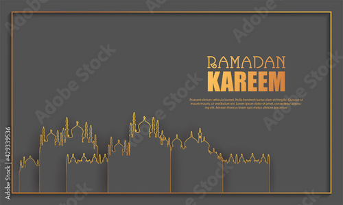 vector illustration of Islamic celebration background with text Ramadan Kareem