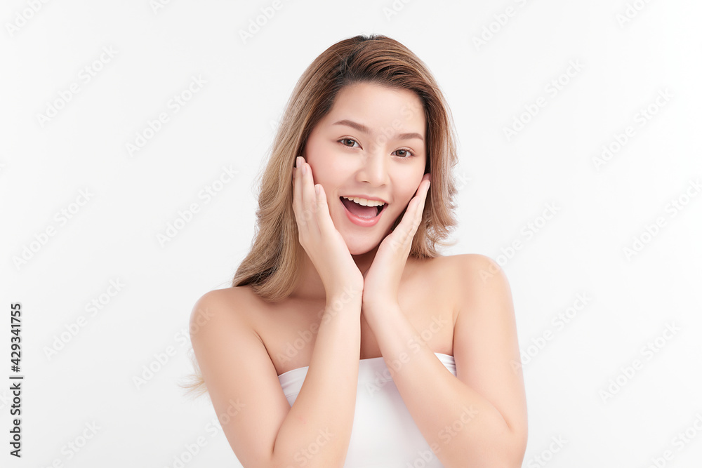 Beautiful young asian woman with clean fresh skin on white background, Face care, Facial treatment, Cosmetology, beauty and spa, Asian women portrait Beautiful young asian woman with clean fresh skin on white background, Face care, Facial treatment, Cosmetology, beauty and spa, Asian women portrait