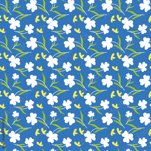 Vector floral seamless pattern. Hand drawn botanical illustration.Design template for wallpaper,fabric,wrapping,textile