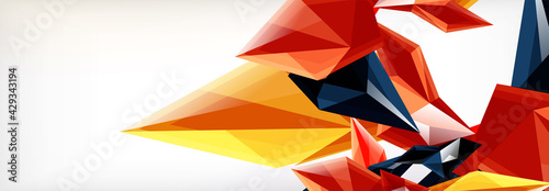 Vector 3d triangles and pyramids abstract background for business or technology presentations, internet posters or web brochure covers