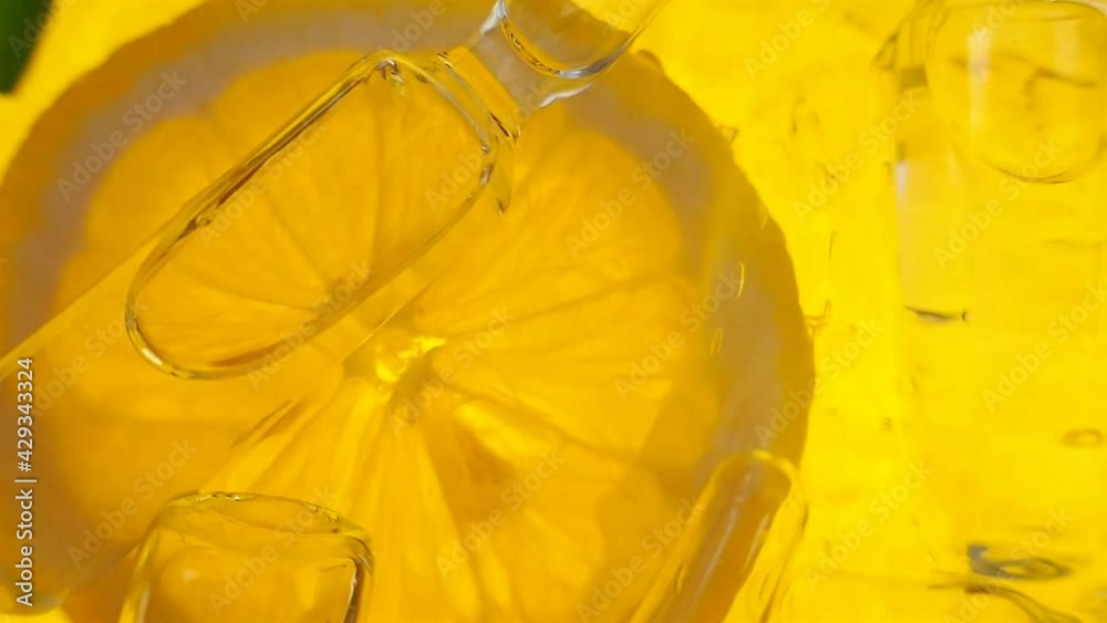 Vitamin C transparent ampoules set.Serum with Vitamin C.