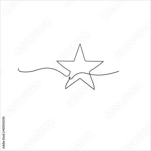hand draw doodle stars illustration in continuous line arts style vector