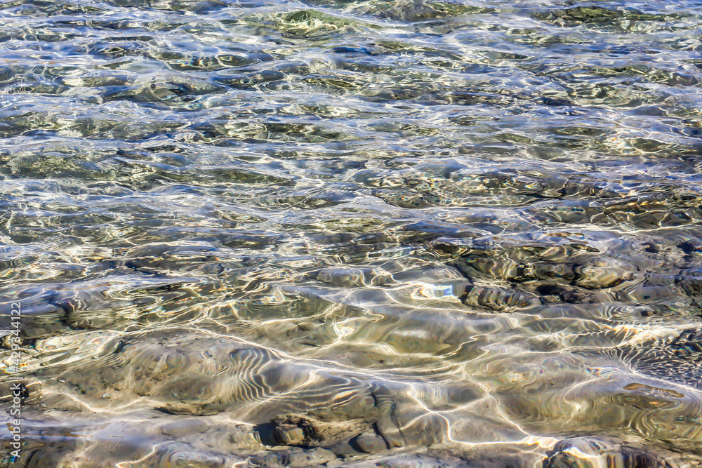 Transparent sea water texture, natural background