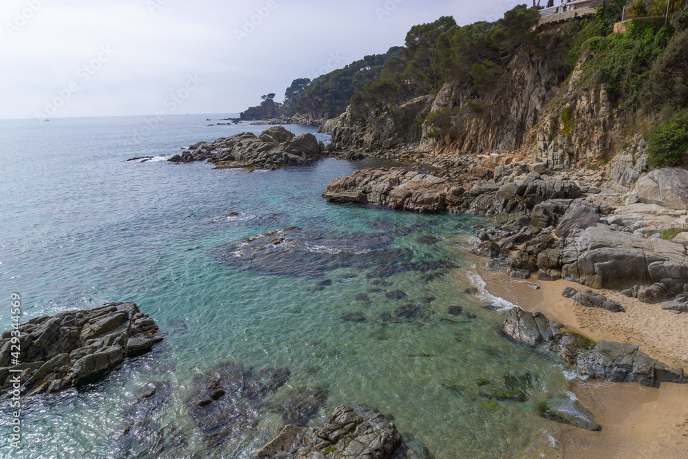 Landscape of cliffs and crystal clear waters in COSTA BRAVA