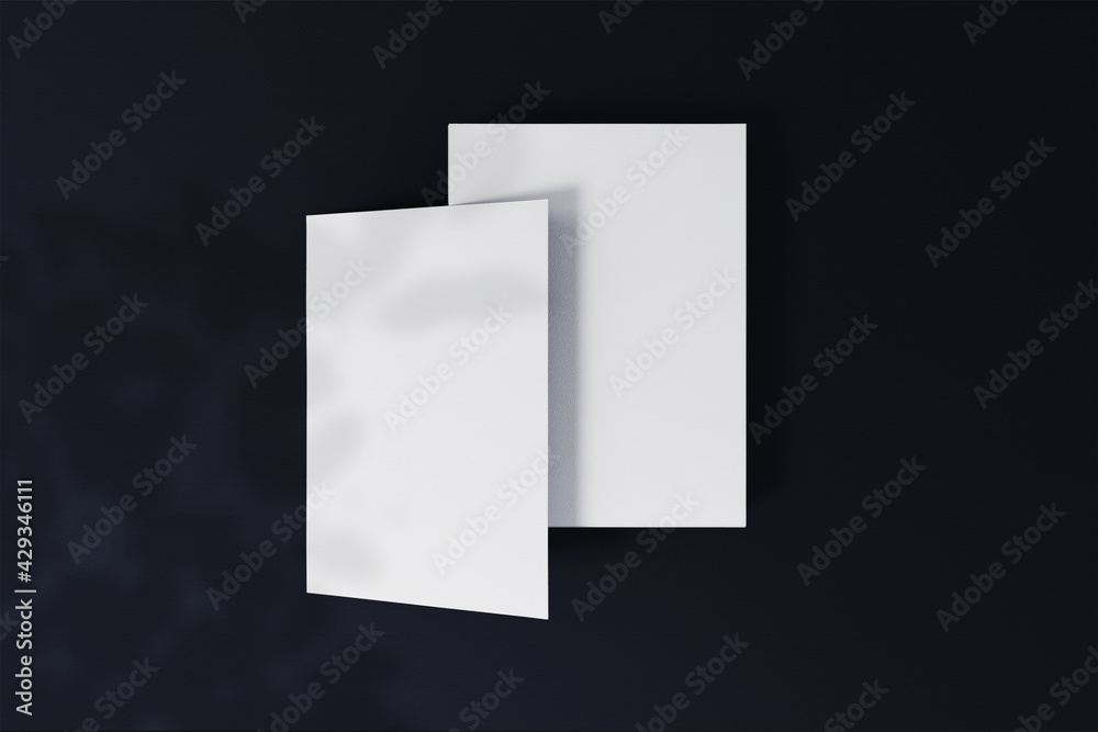 Customizable 3D Rendering elegant dark business card mockup design template Customizable 3D Rendering elegant dark business card mockup design template