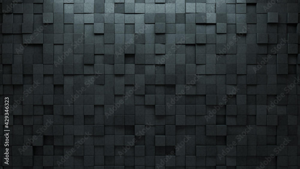 Concrete Tiles arranged to create a Futuristic wall. Semigloss, Square Background formed from 3D blocks. 3D Render Concrete Tiles arranged to create a Futuristic wall. Semigloss, Square Background formed from 3D blocks. 3D Render