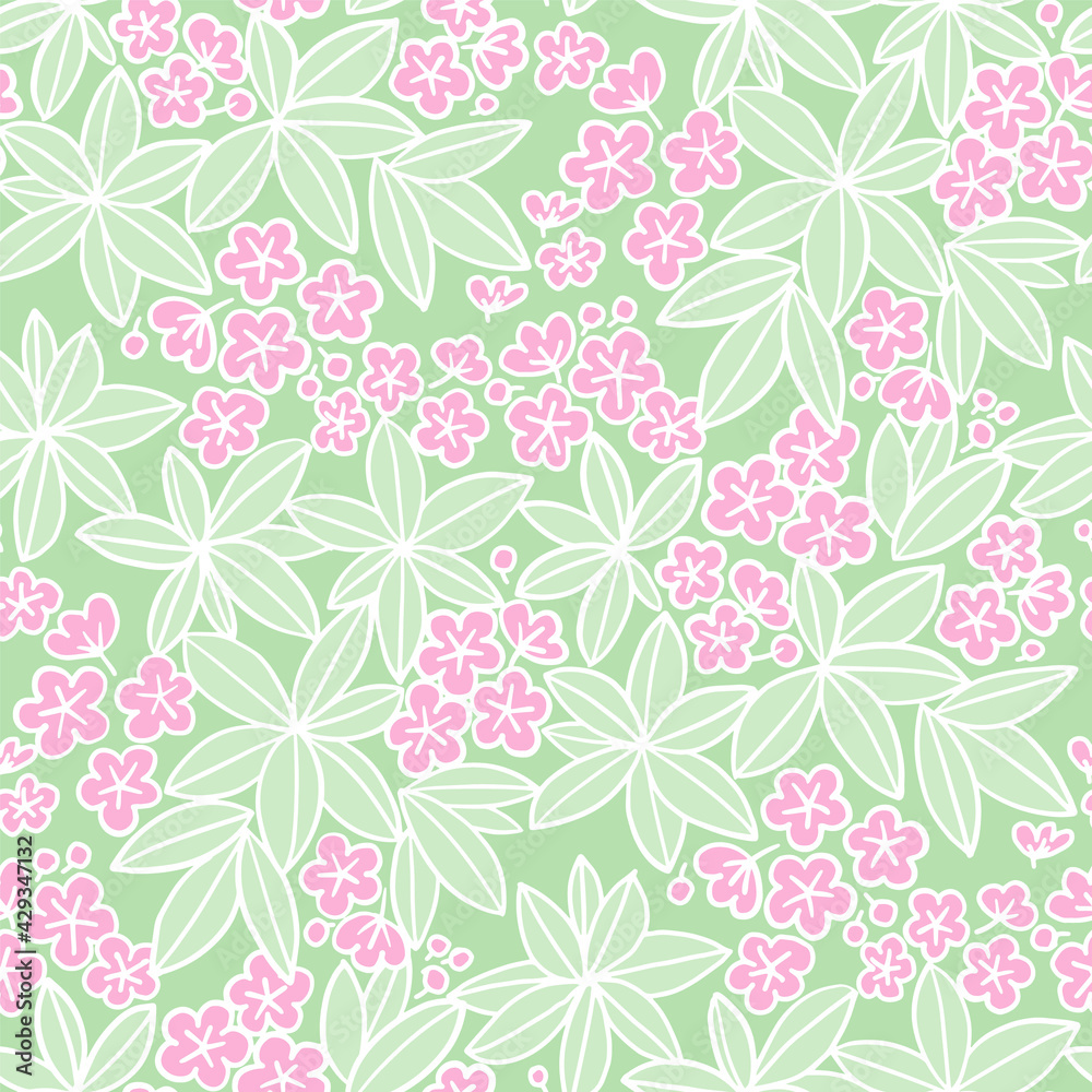 Plumeria flowers, romantic mood seamless pattern