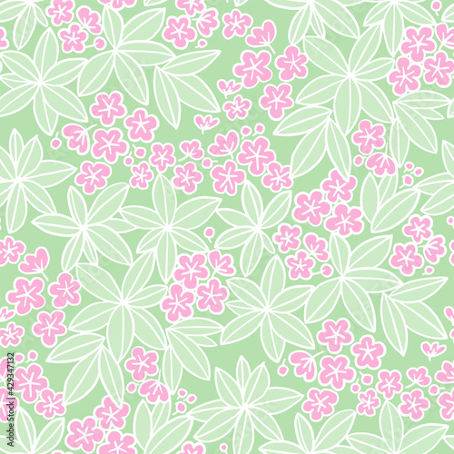 Plumeria flowers, romantic mood seamless pattern