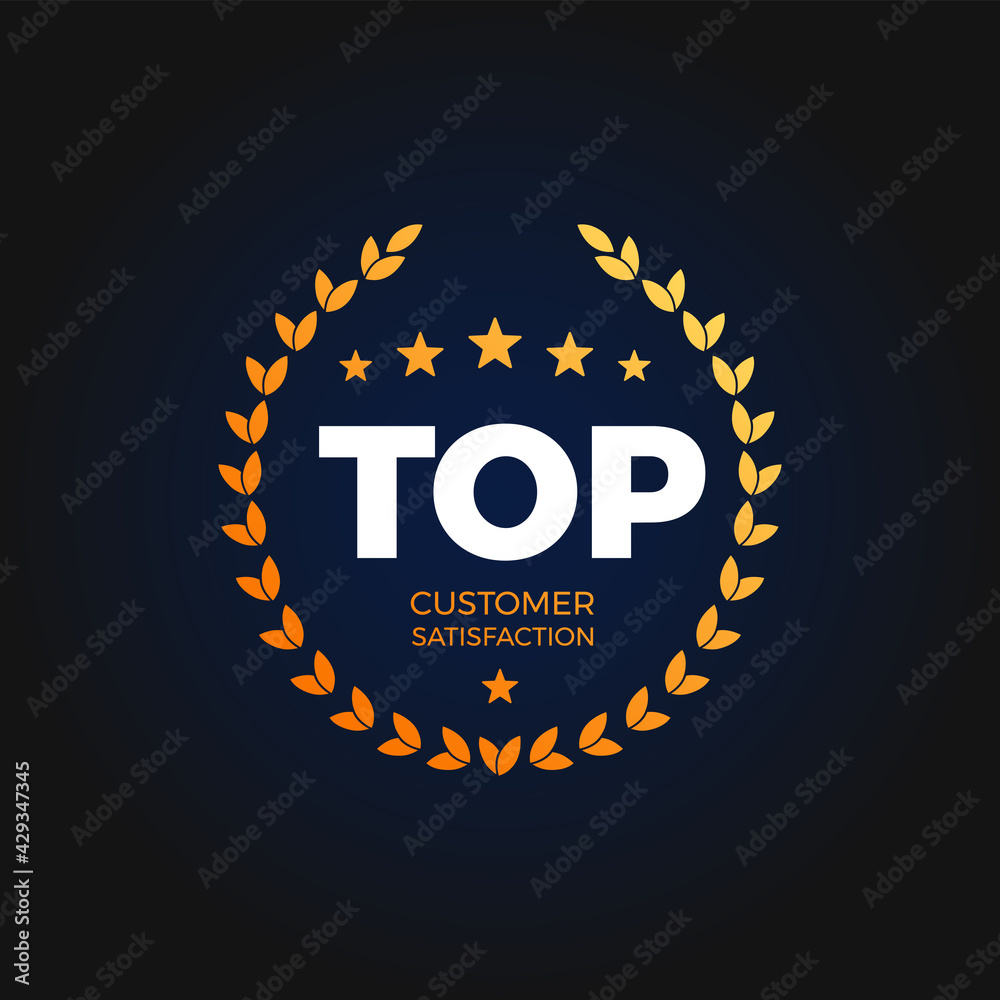 Fototapeta premium Top Customer Satisfaction Shopping Vector Label