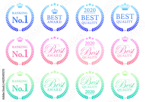 グラデーションのラベル　月桂樹