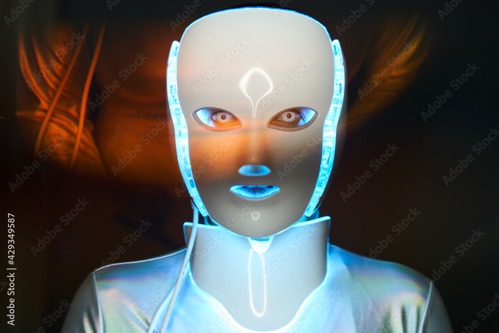 Portrait of futuristic robot. Concept of future technology. Portrait of futuristic robot. Concept of future technology.