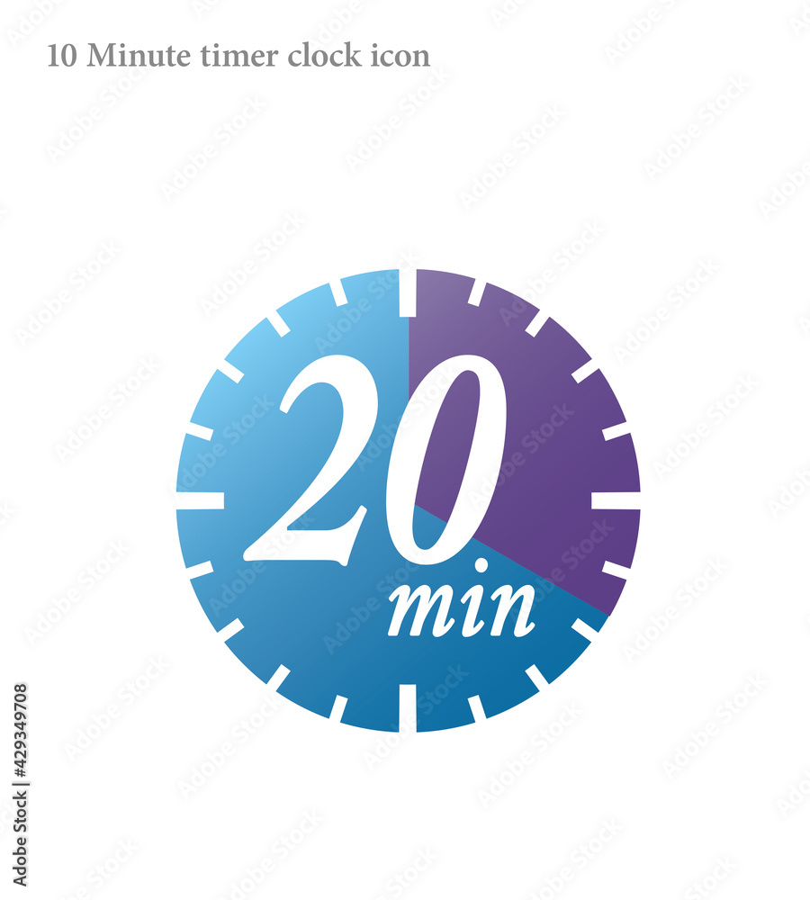 20 minutes timer clock vector icon 20 minutes timer clock vector icon