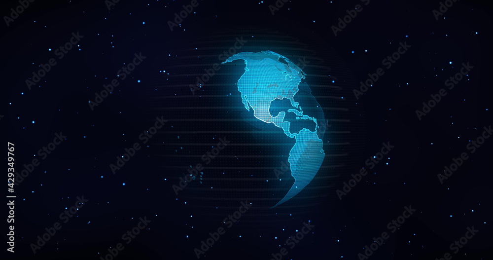 Global Communication Concept, The Earth Rotating With Node The Blue Marble. Earth Rotating Animation Social Future Technology Abstract. And Line connection. Futuristic And Technology Concepts. Global Communication Concept, The Earth Rotating With Node The Blue Marble. Earth Rotating Animation Social Future Technology Abstract. And Line connection. Futuristic And Technology Concepts.