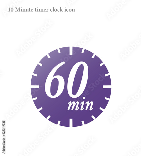 Simple 10 minutes timer clock icon