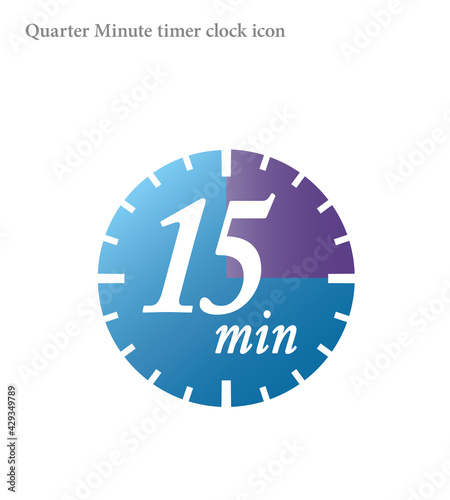quarter minutes timer clock vector icon