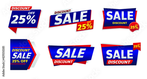 sale red banner promotion tag design for marketing