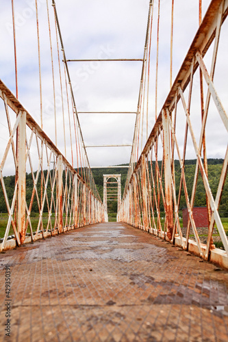 Vászonkép Rusty victorian suspension bridge