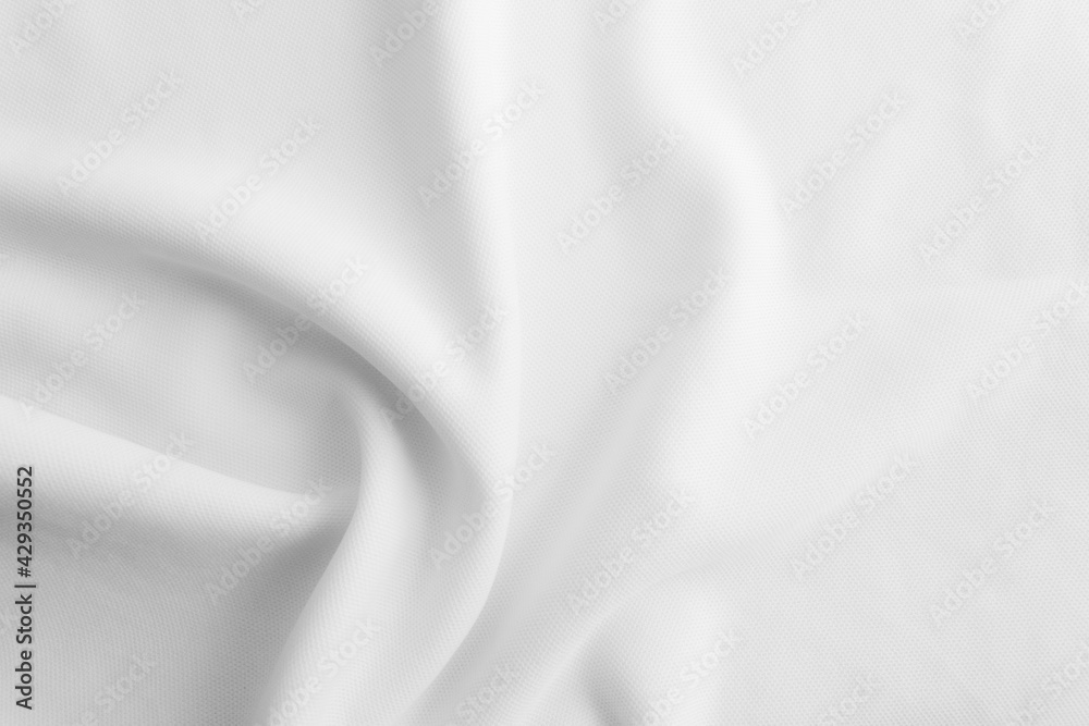 Folded white cloth for background. Rippled fabric texture