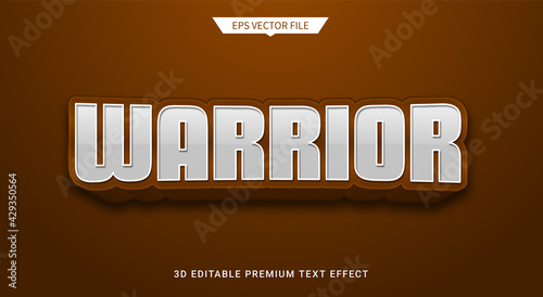 warrior brown 3d editable text style effect