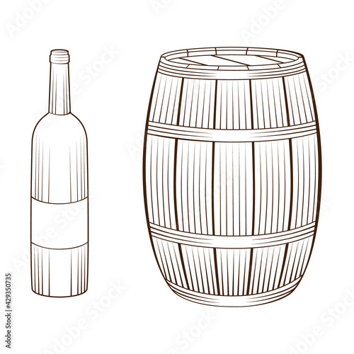 Wooden barrel for wine and other alcohol.