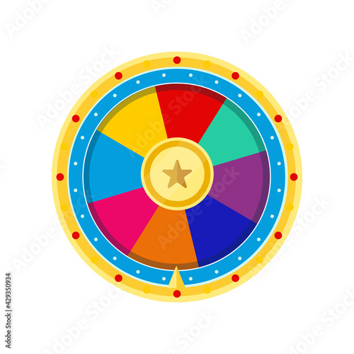 Roulette fortune spinning wheel flat icon